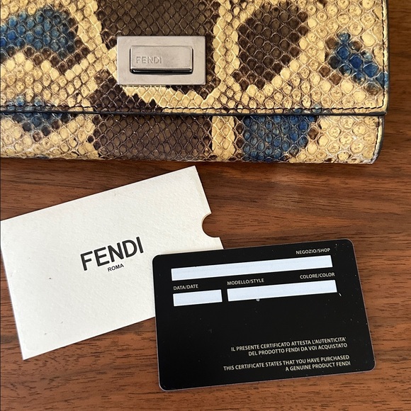 Fendi Multi Color Python Excotic Turn Lock Wallet EUC (with COA) - Picture 7 of 12